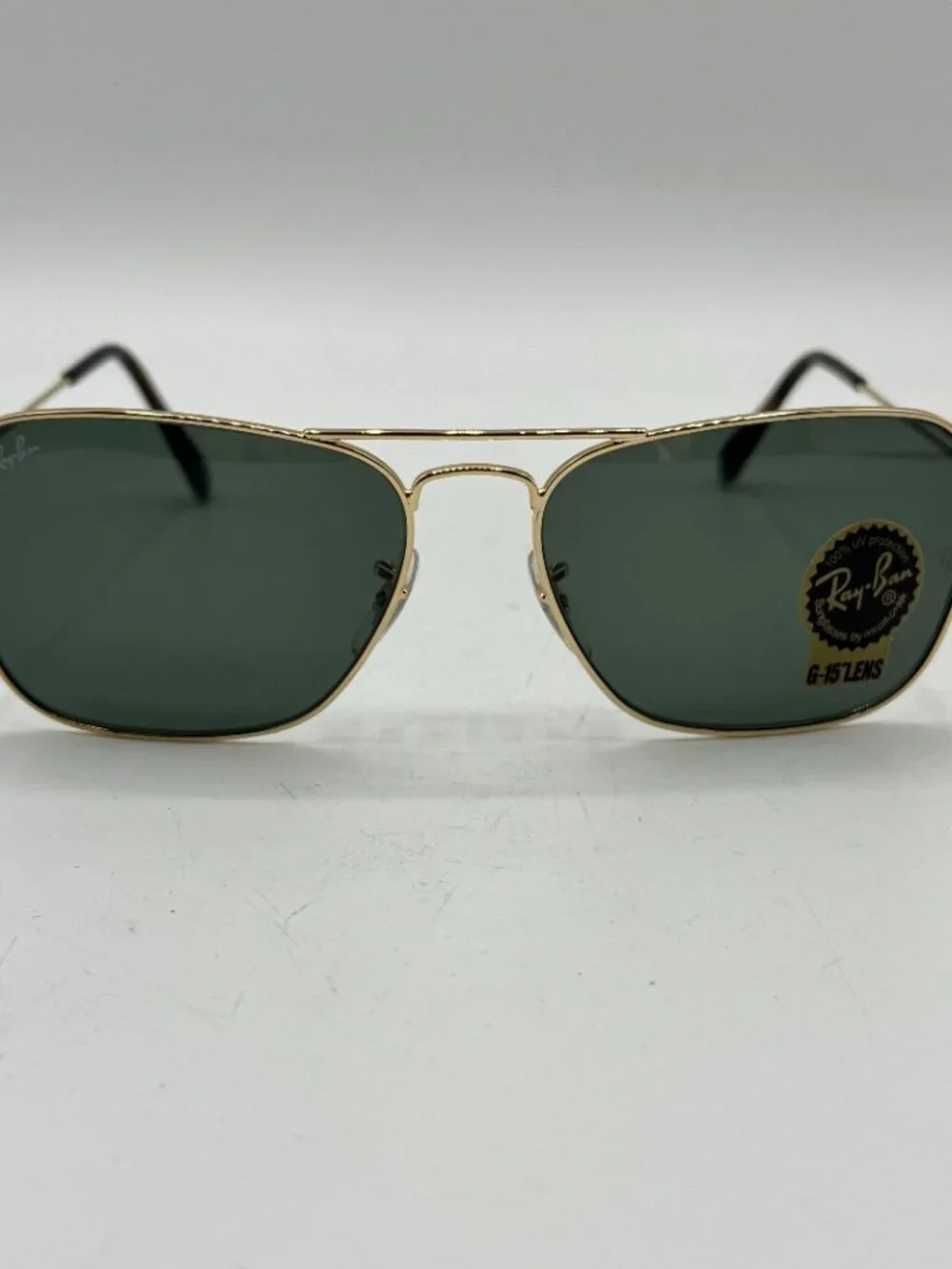 Ray-Ban RB3136 181 Caravan Sunglasses Gold Frame with Green G-15 Lens